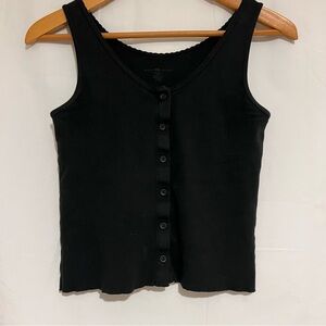 Brandy Melville Black Button Up Tank Top